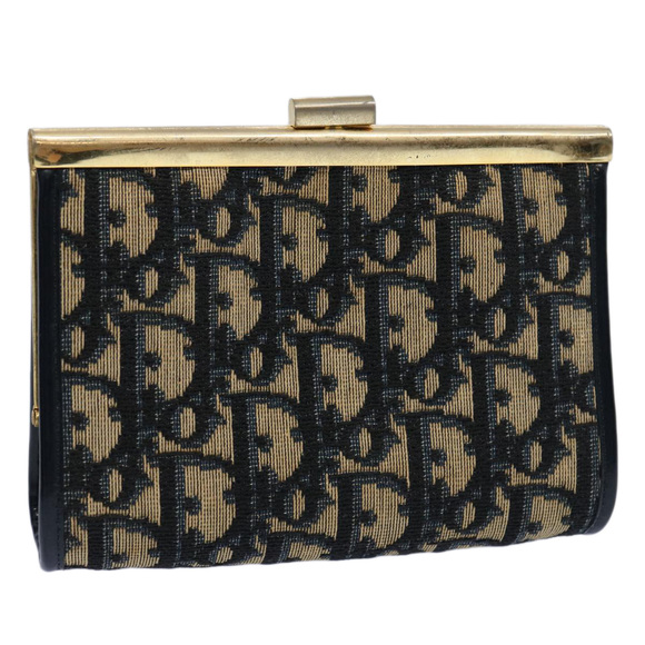 Christian Dior Trotter Canvas Pouch Navy Auth ep2830 - Picture 1 of 15